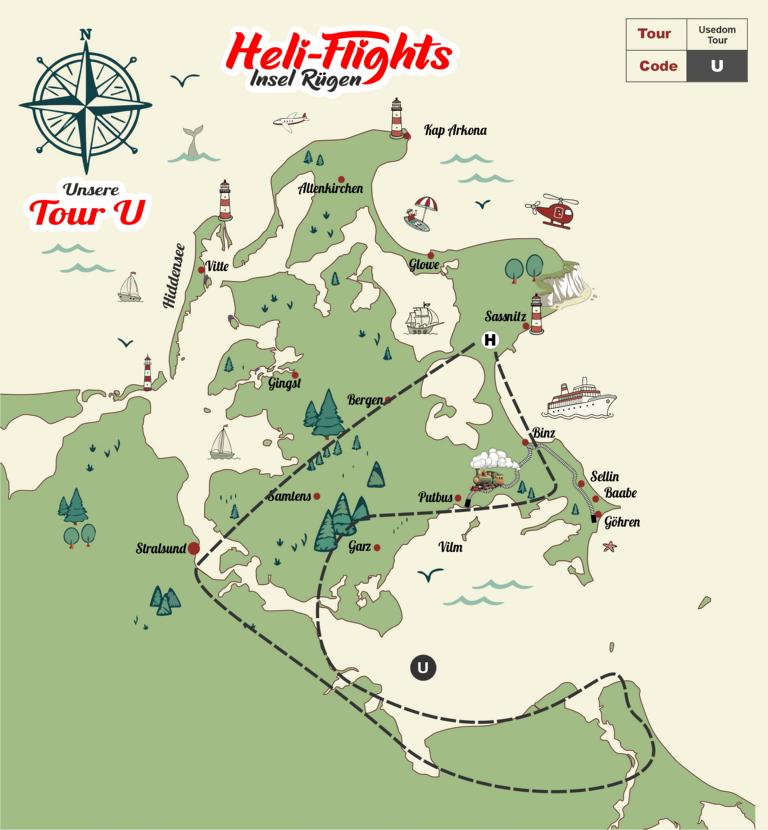Routenkarte Tour U Usedom